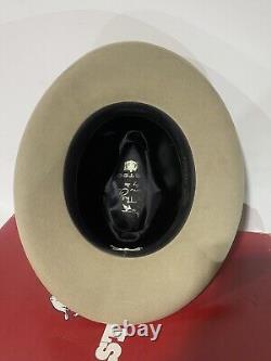 Vintage The Gun Club By Stetson Authentic 3X Beaver 7 1/4 Brown Hat With Box