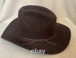 Vintage The Roundup 5XXXXX Beaver Quality Felt Cowboy Hat Brown Size 7-1/8