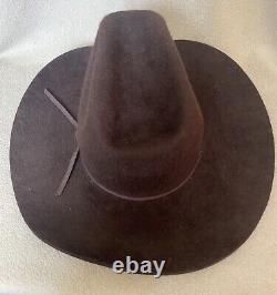 Vintage The Roundup 5XXXXX Beaver Quality Felt Cowboy Hat Brown Size 7-1/8