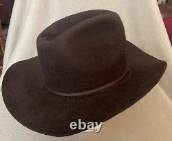 Vintage The Roundup 5XXXXX Beaver Quality Felt Cowboy Hat Brown Size 7-1/8