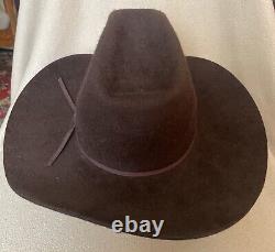 Vintage The Roundup 5XXXXX Beaver Quality Felt Cowboy Hat Brown Size 7-1/8