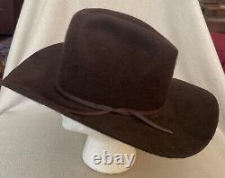 Vintage The Roundup 5XXXXX Beaver Quality Felt Cowboy Hat Brown Size 7-1/8