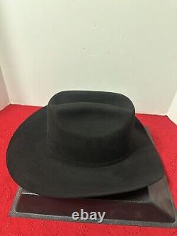 Vintage Tony Lama 100X Beaver Black Western Cowboy Hat Size 7? Long Oval