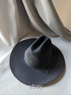 Vintage USA made RESISTOL black BEAVER 4X fur felt 7-3/8 cowboy hat WESTERN