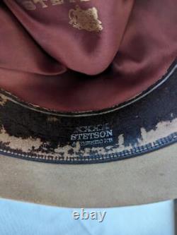 Vintage USA made STETSON cowboy hat 4X fur felted GUN CLUB brown WESTERN fedora