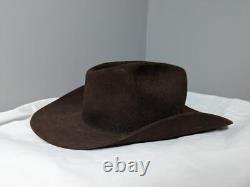 Vintage USA made STETSON cowboy hat 7-1/4 tan 3X BEAVER fur felted brown