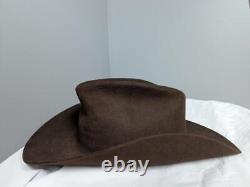 Vintage USA made STETSON cowboy hat 7-1/4 tan 3X BEAVER fur felted brown