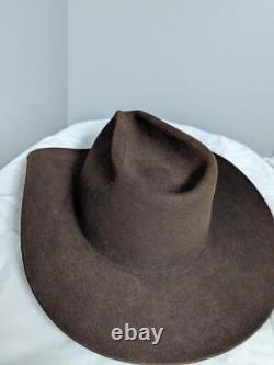 Vintage USA made STETSON cowboy hat 7-1/4 tan 3X BEAVER fur felted brown