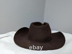 Vintage USA made STETSON cowboy hat 7-1/4 tan 3X BEAVER fur felted brown