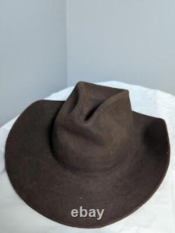 Vintage USA made STETSON cowboy hat 7-1/4 tan 3X BEAVER fur felted brown