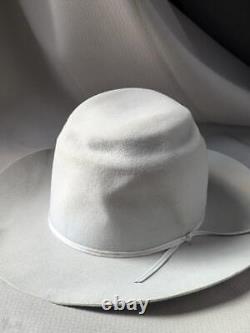 Vintage USA made STETSON cowboy hat 7-3/8 gray silver 5X BEAVER fur felted