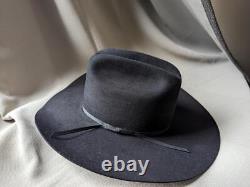 Vintage USA made WRANGLER cowboy hat BEAVER 4X black size 7 western rodeo