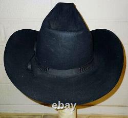 Vintage Western Cowboy Hat Beaver Brand 20X Made in USA 100% Beaver Black Size 7