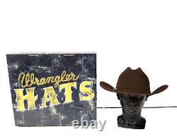 Vintage Wranglers Brown 10X Beaver Felt Hat 7 1/2 Western Cowboy Hat Yellowstone