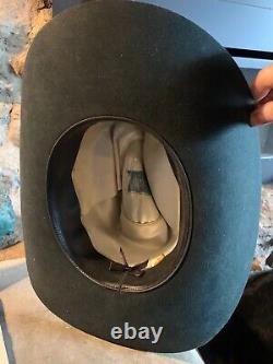 Vintage -Wright Beaver Brand -Black western cowboy hat size 7 10 X beaver