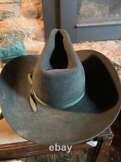 Vintage -Wright Beaver Brand -Black western cowboy hat size 7 10 X beaver