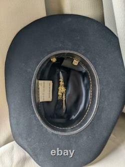Vintage XXX BEAVER cowboy RANCHER hat 7-1/2 zzz lo black M