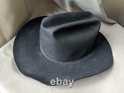 Vintage XXX BEAVER cowboy RANCHER hat 7-1/2 zzz lo black M