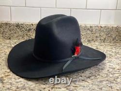 Vintage new Resistol Black Cowboy Hat 4X Beaver Size 7 1/4