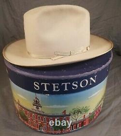 Vtg 1950s 3X Beaver STETSON OPEN ROAD Fedora 7 1/8 cowboy hat w box & tag