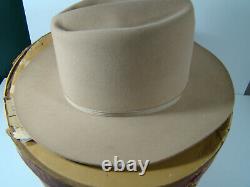 Vtg 1950s John B. Stetson Cowboy Hat 3X Beaver & Hat Box