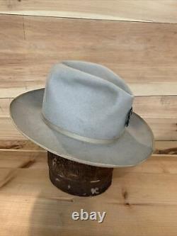 Vtg 40s 1950s 3X Beaver STETSON OPEN ROAD Fedora 7 1/8 cowboy hat Campaign Hat