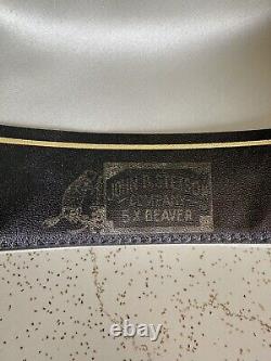 Vtg 80s STETSON RANCHER 5x Beaver 7 1/4 Hat JBS PIN Western Cowboy