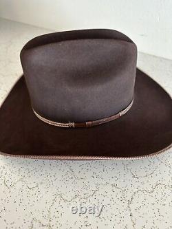Vtg 90s RESISTOL RICOCHET 5x BEAVER 7 3/8 LONG OVAL Brown Hat Western Cowboy