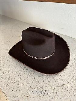 Vtg 90s RESISTOL RICOCHET 5x BEAVER 7 3/8 LONG OVAL Brown Hat Western Cowboy