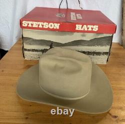 Vtg 90s STETSON Range SILVERBELLY 4x Beaver 7 1/8 JBS PIN Hat Western Cowboy 80s