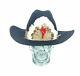 Vtg American Hat Co Beaver Fur Black Western Cowboy Hat W Feathers (23) Inner