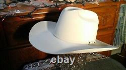Vtg American Hat Company USA 30x Bone Sz 7 Beaver Fur Felt Cowboy Hat Long Oval