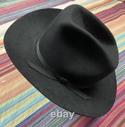 Vtg Beaver Hat Co 10X Black Cowboy Hat Imported Fur Beaver Western Giddings TX