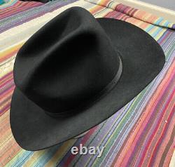 Vtg Beaver Hat Co 10X Black Cowboy Hat Imported Fur Beaver Western Giddings TX