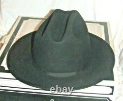 Vtg Black STETSON Open Road 3X Beaver Fur Felt Cowboy Hat Size 7 1/8 withBox