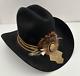 Vtg Charlie 1 Horse Blk Cowboy Hat Withspecial Hat Band Custom Made Sz 7-3/8