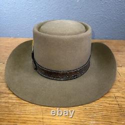 Vtg John B STETSON 3 XBeaver XXX Western Cowboy Hat withBand Feather Sz 7 Brown
