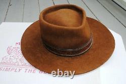 Vtg John B. Stetson 4X Beaver Brown Cowboy Hat 7 1/4 Western Nice
