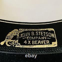 Vtg John B Stetson 4x Beaver S Palo Duro Cowboy Hat F2063 4-Inch Brim Sz 7 1/4