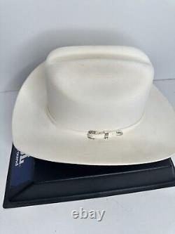 Vtg Larry Mahan's 10X ORO Blanco Western Hat Size 6 7/8 White Beaver Felt withCase