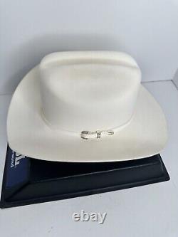 Vtg Larry Mahan's 10X ORO Blanco Western Hat Size 6 7/8 White Beaver Felt withCase