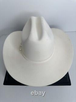 Vtg Larry Mahan's 10X ORO Blanco Western Hat Size 6 7/8 White Beaver Felt withCase