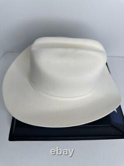 Vtg Larry Mahan's 10X ORO Blanco Western Hat Size 6 7/8 White Beaver Felt withCase