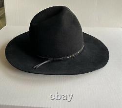 Vtg Men's Resistol Self Conforming Long Oval 4XXXX Beaver Black Western Hat 7