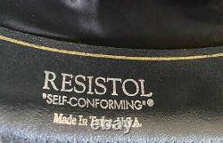 Vtg Men's Resistol Self Conforming Long Oval 4XXXX Beaver Black Western Hat 7