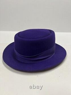 Vtg NEW WITH TAGS Beaver Brand Hat Fedora PURPLE Felt Size 7 Dress Hat EUR 56