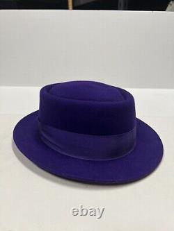 Vtg NEW WITH TAGS Beaver Brand Hat Fedora PURPLE Felt Size 7 Dress Hat EUR 56