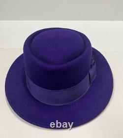 Vtg NEW WITH TAGS Beaver Brand Hat Fedora PURPLE Felt Size 7 Dress Hat EUR 56