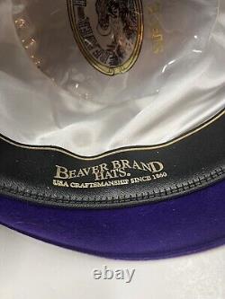 Vtg NEW WITH TAGS Beaver Brand Hat Fedora PURPLE Felt Size 7 Dress Hat EUR 56