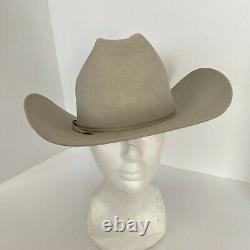 Vtg Resistol 10x Beaver Silver Grey Cowboy Hat W65 Ridgetop Self Conforming 7.5